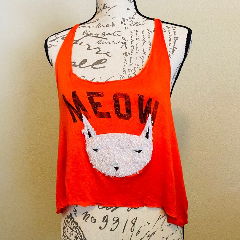 MEOW Cropped Muscle Tank